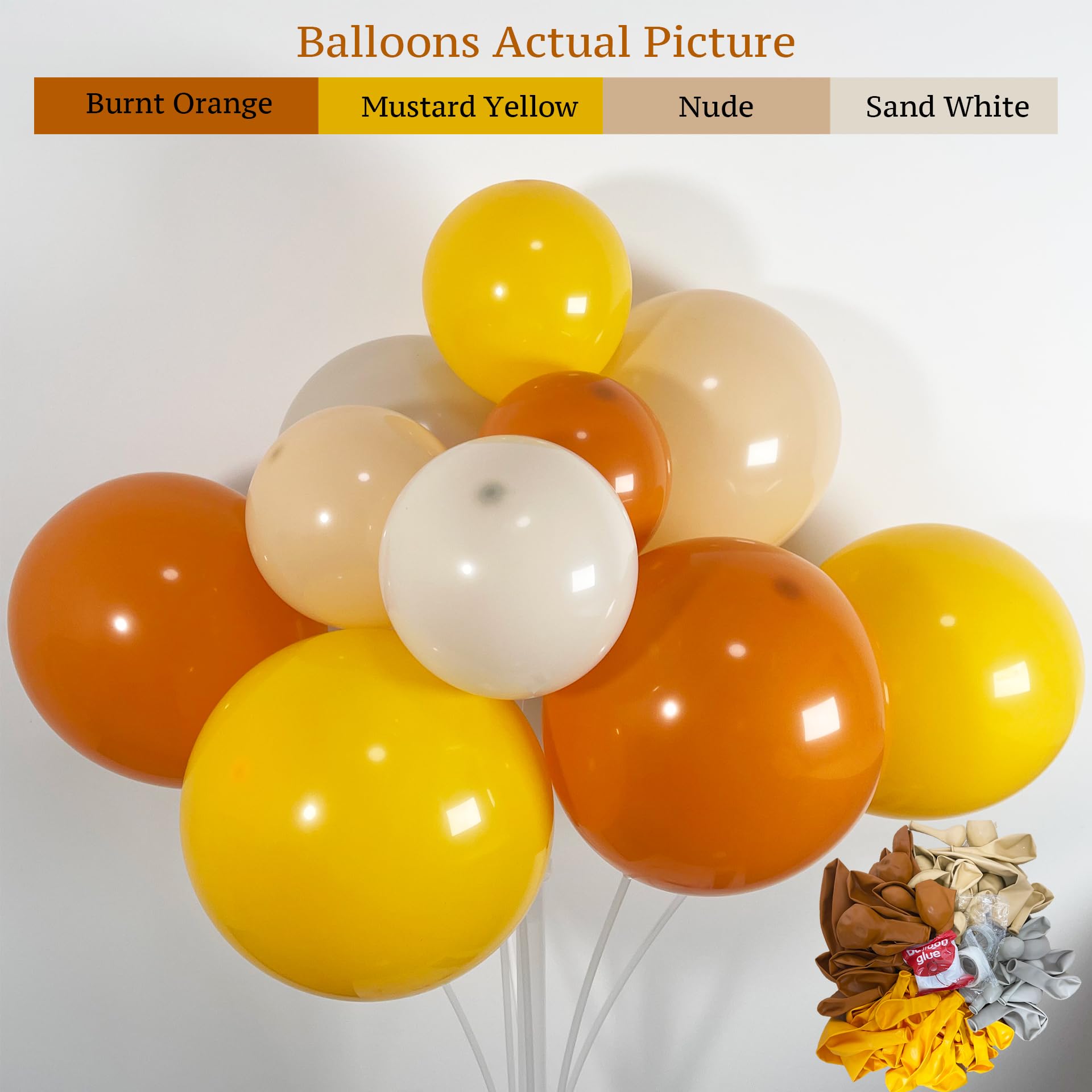 Here Comes The Sun Balloon Arch Kit 136 Pcs Retro Burnt Orange