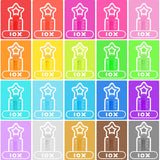 200 Pcs 20 Colors Mini Star Bubble Wand Bulk in Gift Box, Neon Bubbles