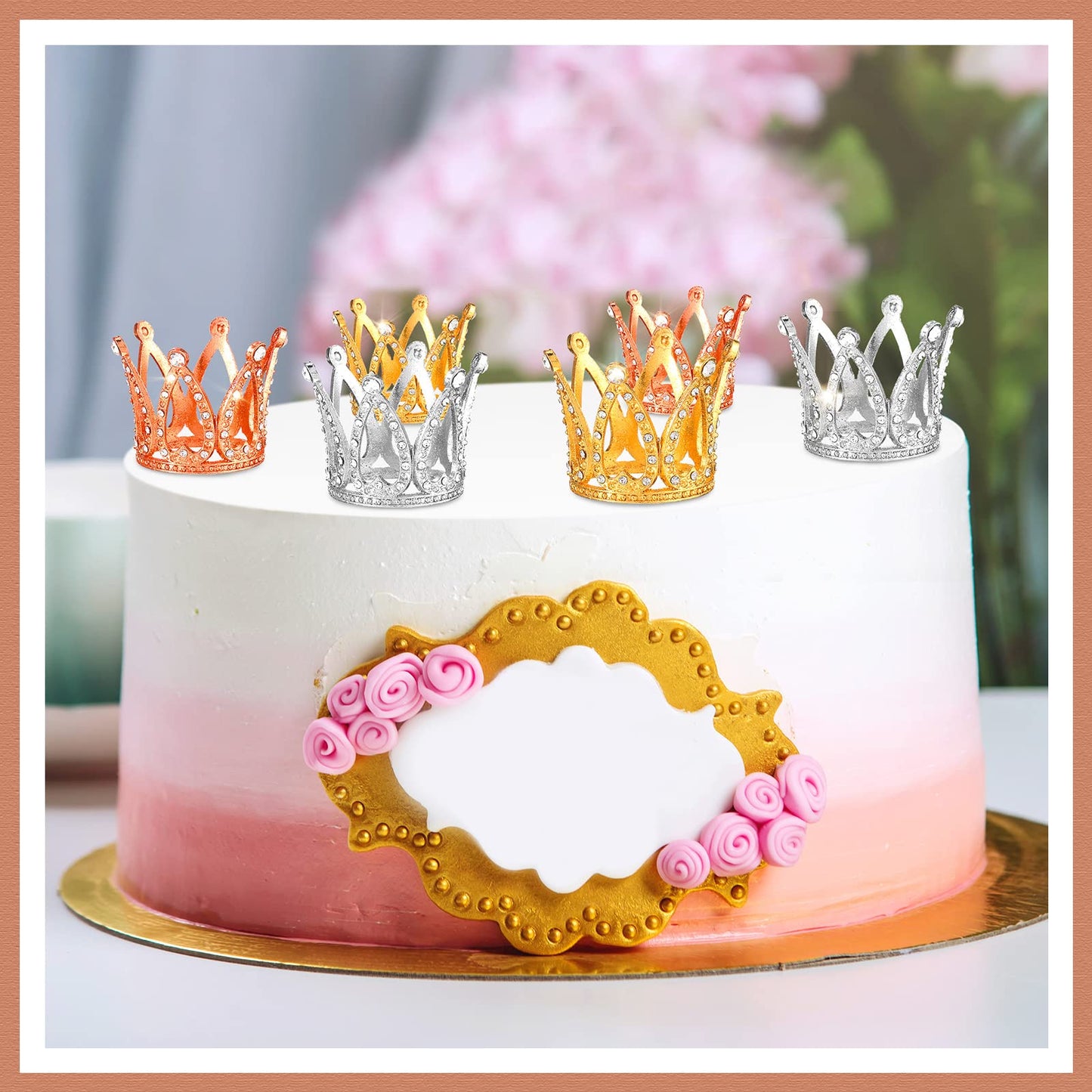 24 Pcs Crown Cake Topper Mini Baby Crown Tiny Queen Small Alloy Multi 