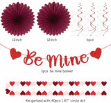 Pink Red Burgundy Valentines Day Galentines Party Decorations 22pcs