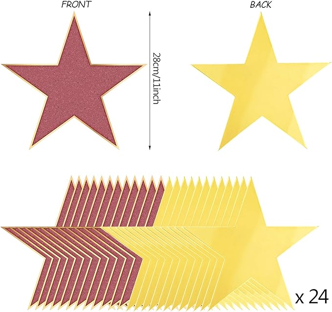 24 Pieces Movie Star Cutouts Star Cardboard Movie Night Star Paper