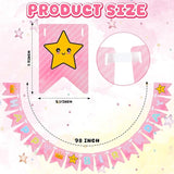 Pink Princess Party Supplies 8.2ft Happy Birthday Banner Signs Pink