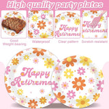 96Pcs Retirement Party Supplies Happy Retirement Plates and Napkins