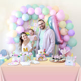 APUXXJUPA Pastel Rainbow Tablecloth, 4 Pcs Plastic Pastel Table Cloths