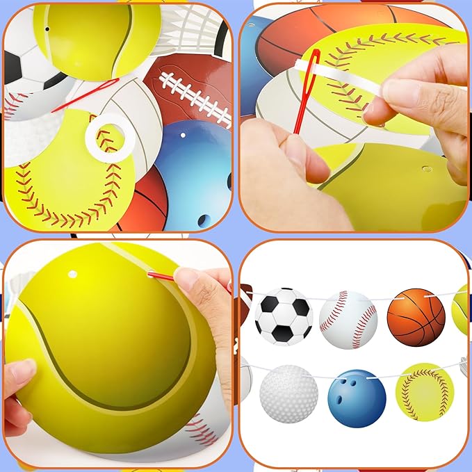Hooqict Sports Themed Party Decorations Happy Birthday Banner
