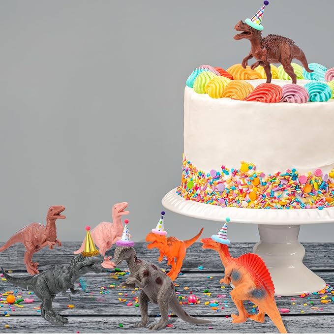 18 Pcs Dinosaur Birthday Party Decorations Animal Cake Toppers Mini