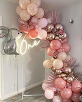 Rose Gold and White Balloons Garland Arch Kit, 162pcs Metallic Rose