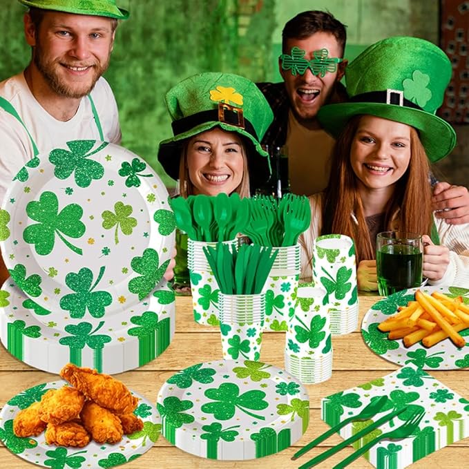 140Pcs St Patrick's Day Party Supplies St Patrick's Day Plates and