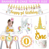 Unicorn 1st Birthday Decorations Girl's First Birthday Party Pack