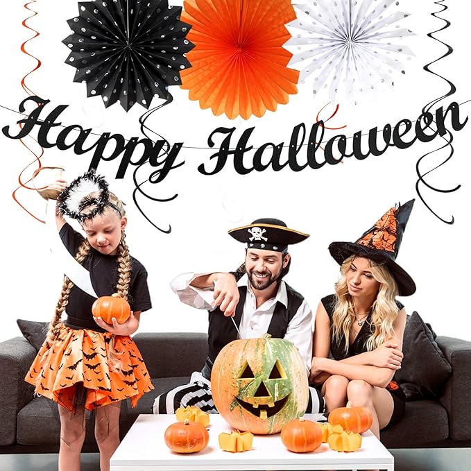 Black-White Orange Happy-Halloween Party-Decorations - 21pcs Birthday