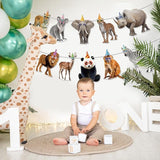Hooqict Safari Animals Happy Birthday Banner Animal Birthday Decoratio