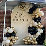 Black White and Gold Balloons, 50pcs 12Inch Black White Cream Beige