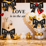4Pcs Giant Bow Balloons, 97.5cm/38in Big Elegant Coquette Theme Star D