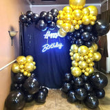 Black and Gold Balloons, 50PCS 12 Inch Black and Gold Confetti