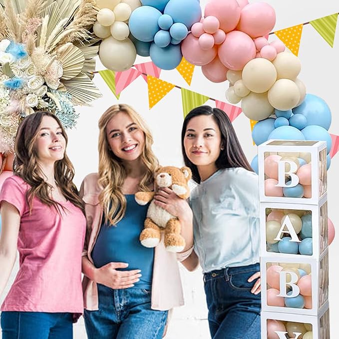 Gender Reveal Decorations Party Set 176pcs Pink and Blue Balloons