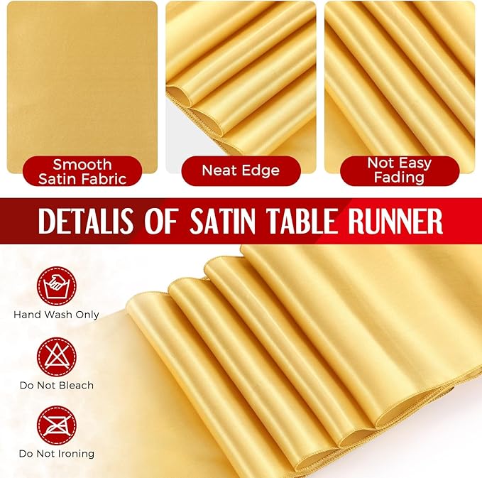 Breling 8 Pack Red and Gold Disposable Plastic Tablecloths and Satin