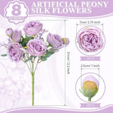 8 Bundles Artificial Peonies Flowers Boho Faux Flowers Arrangements #4