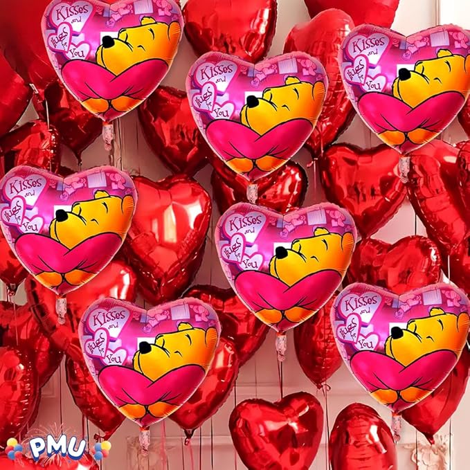 10Pcs 18 Inch Red Heart Balloons Valentine's Day Heart Shape Foil