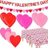 Valentine's Day Party Supplies Set for 48 Guests Romantic Heart