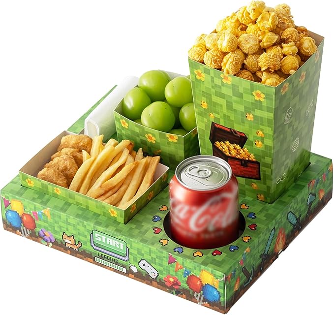 Movie Night Snack Trays 100pcs Include 20 Pixel Party Trays 20