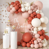 MEBAY Orange Pink Blush White Balloon Garland Arch Kit, 155Pcs Latex