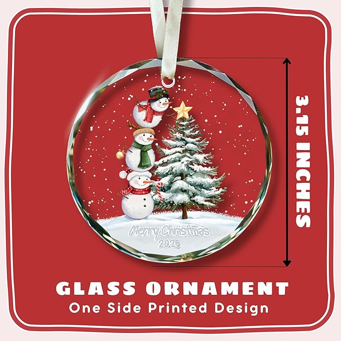 Snowman Ornaments - Snowman Christmas Ornament 2025 - Winter Holiday O
