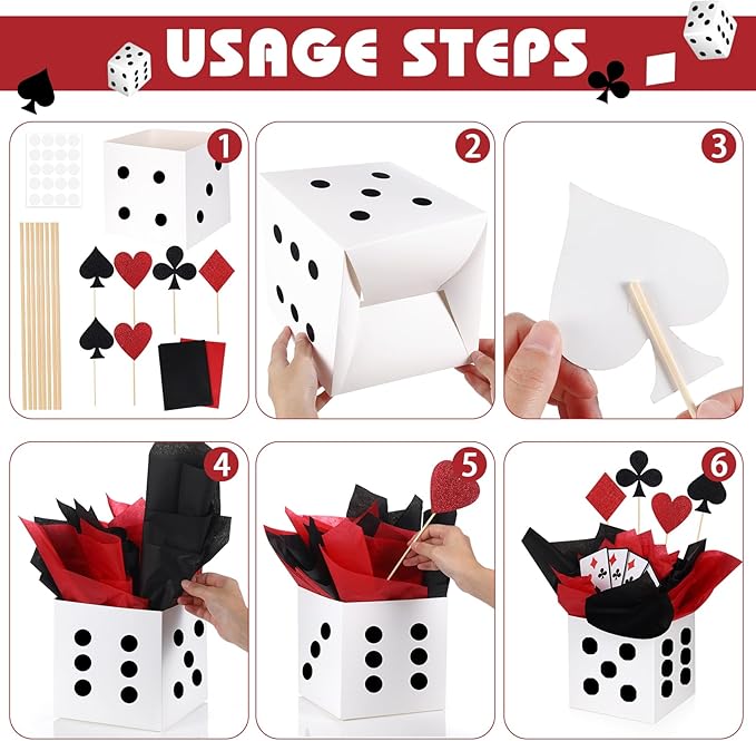 12 Sets Casino Party Decorations Themed Table Centerpieces Casino