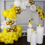 Yellow and White Balloon Arch Kit, 100pcs Matte Yellow White Balloon