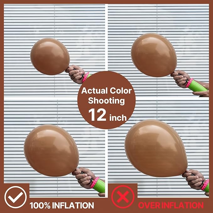 PartyWoo Brown Balloons 50 pcs 12 Inch Latex Helium Neutral Balloons