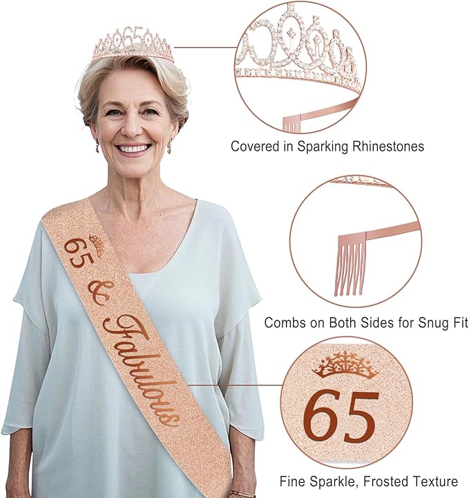65th Birthday Decorations for Women 32PCS 65th Birthday Party