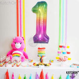 KatchOn, Giant Rainbow 1 Balloon Number - 40 Inch | Tie Dye Balloons