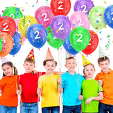 Ainiv 2nd Birthday Balloons 18PCS, 12inch Numbers Printed Latex Party