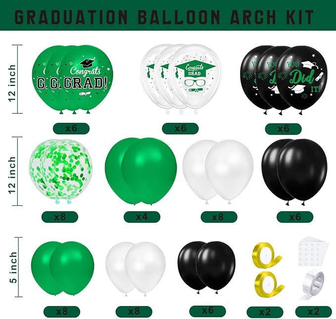 Graduation Decorations Class of 2026 - Green Graduation Decorations -