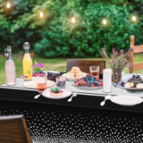Black and Silver Tablecloth Party Decorations 12 Pack, Disposable