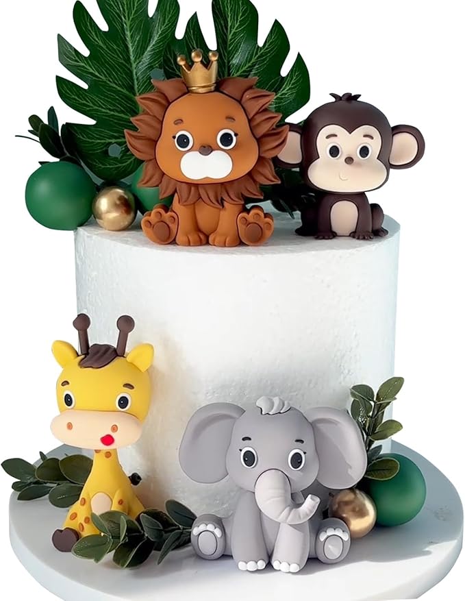Safari Animal Cake Toppers Jungle Wild Cake Decorations