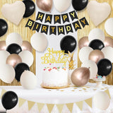 Black Gold Birthday Decorations Party Decorations with Sand White
