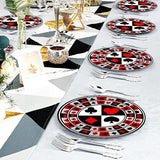 50Pcs Poker Party Supplies 9 Playing Card Dinner Plates 7 Casino