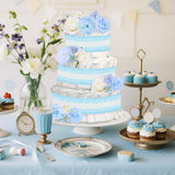 Cheerupp Blue Floral Theme Diaper Cake Decorations for Baby Shower