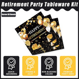 200 Pcs Retirement Party Plates and Napkins Set Happy Retirement