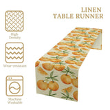 Orange Citrus Table Runner, Cute Spring Summer Fruit Themed Table