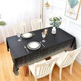 2 Packaging Green and Gold Plastic Tablecloth, 54 inch x108 inch