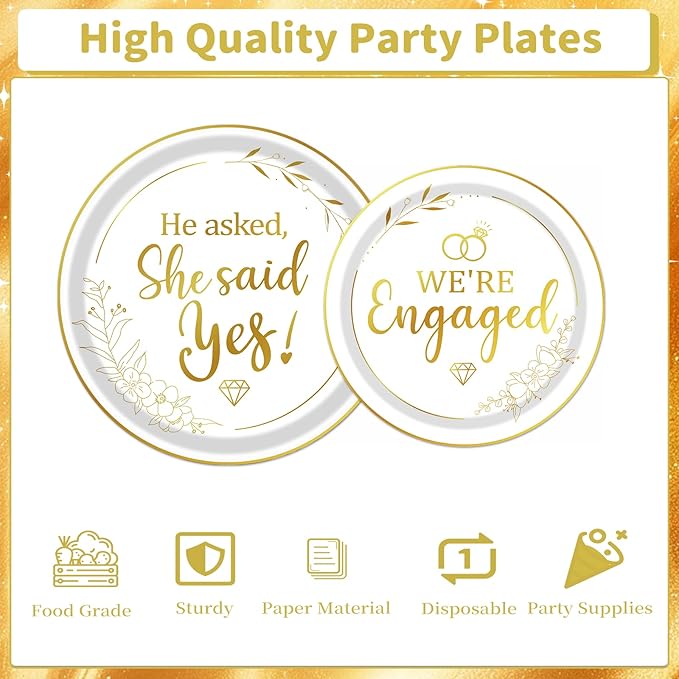 She Said Yes Decorations 96PCS Engagement Party Decorations He Asked
