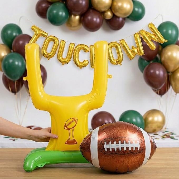 Football Party Decorations Kit with Green Brown Gold small Balloon