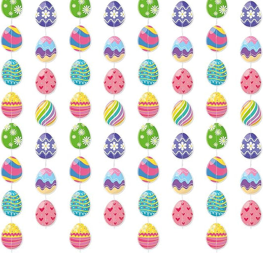 Easter Egg Party Decoration Garland 8pcs Pastel Rainbow Spring
