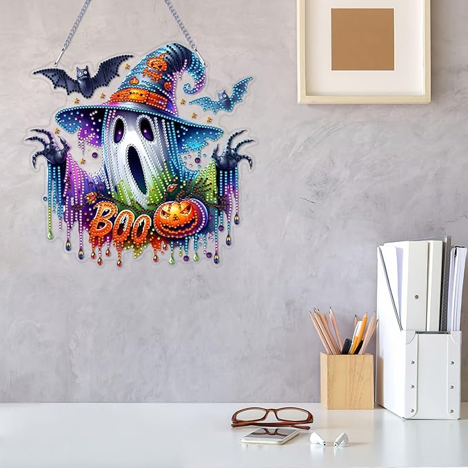 VODAPYC Halloween Diamond Art Hanging Kits for Adults, DIY Double