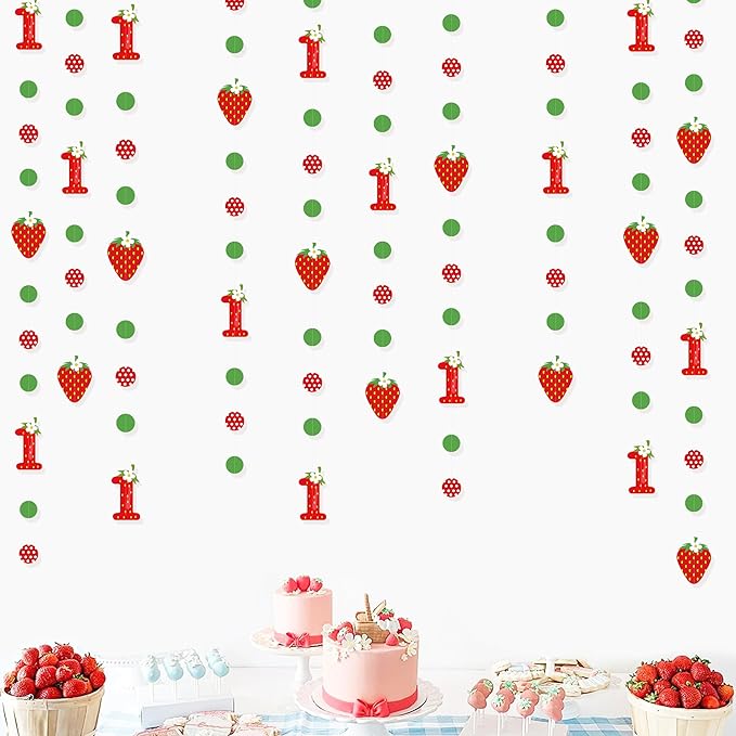 Strawberry 1st Birthday Party Decorations Sweet Strawberry Fruit