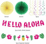 Hawaiian Aloha Luau Flamingo Party Decorations Supplies 21pcs Hello