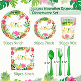 Hawaiian Luau Party Decorations Supplies 350 PCS Aloha Tropical