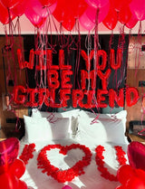 Red Will You Be My Girlfriend Balloons Set Valentines Day Balloon
