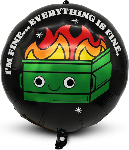 XL Funny Foil Balloons (2 Pack) – Dumpster Fire, Joke Party
